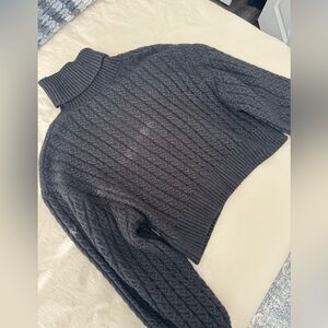 Dark grey turtle neck Zara sweater.